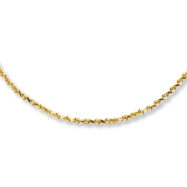 Solid Rope Chain Necklace 10K Yellow Gold 18