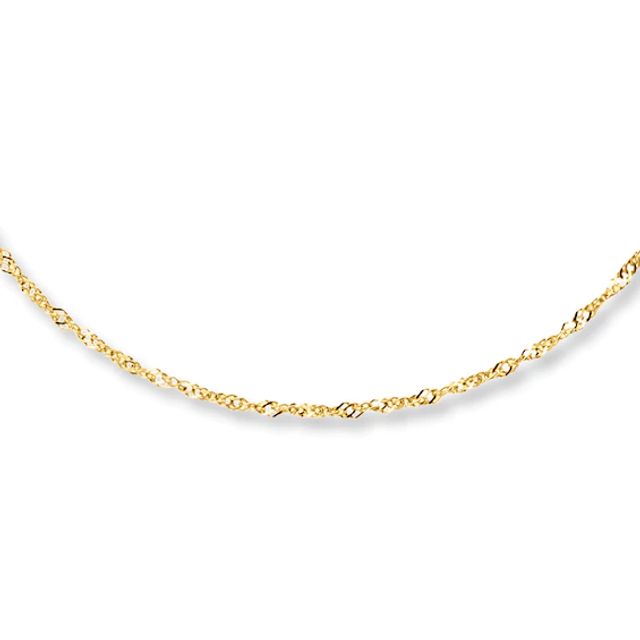 Solid Singapore Necklace 10K Yellow Gold 18"