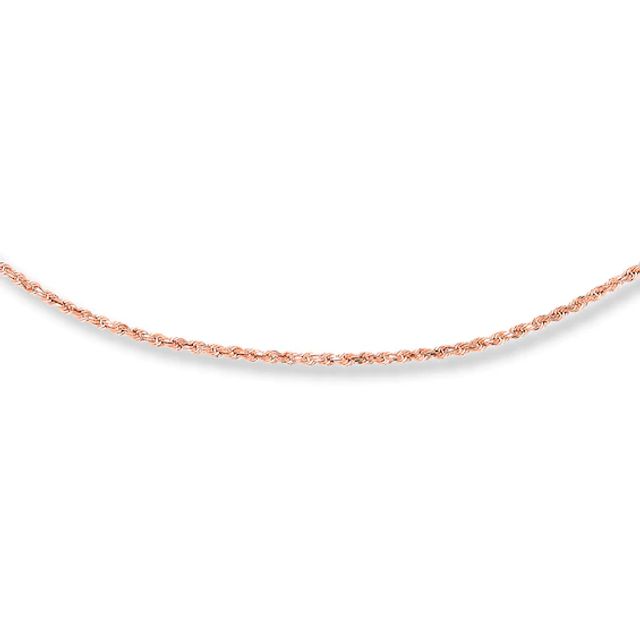 Kay Semi-Solid Rope Chain Necklace 10K Rose Gold 24" Length