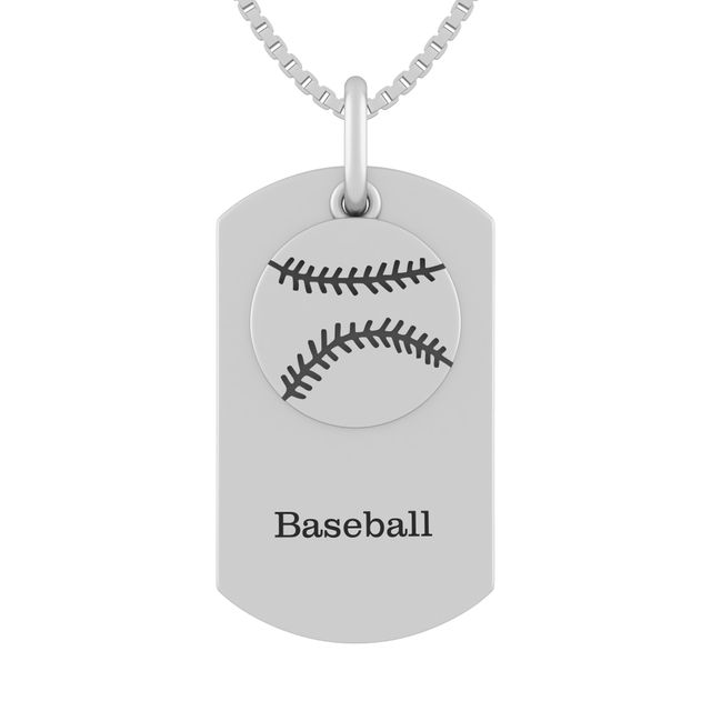Men's Baseball Dogtag Necklace