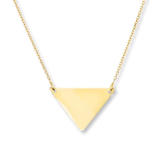 Triangle Necklace 14K Yellow Gold 18"