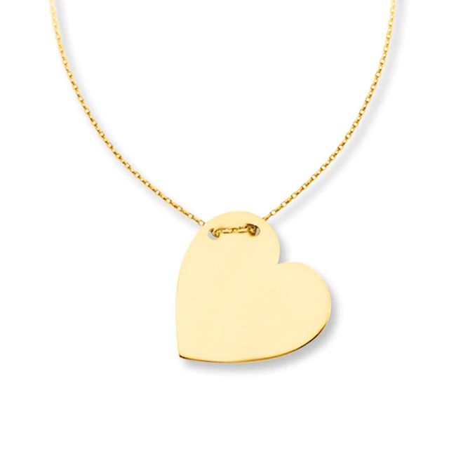 Heart Necklace 14K Yellow Gold 18"