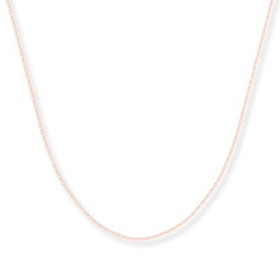 Solid Box Chain Necklace 14K Rose Gold 20"