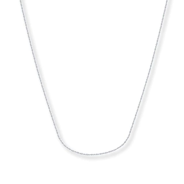 Solid Cable Chain 14K White Gold 18"