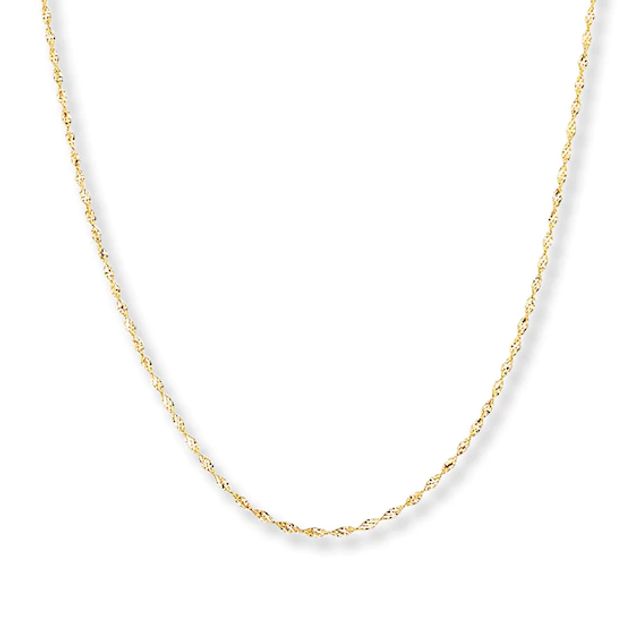 Solid Singapore Chain 14K Yellow Gold 20"