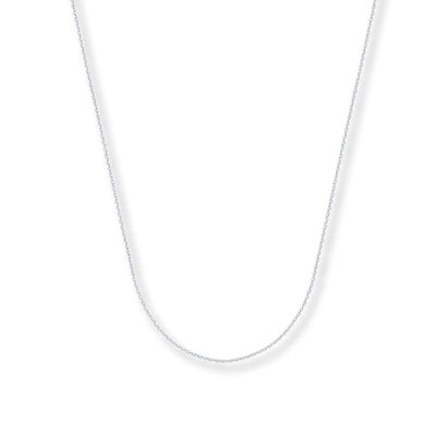 Solid Cable Chain Necklace 14K White Gold 24