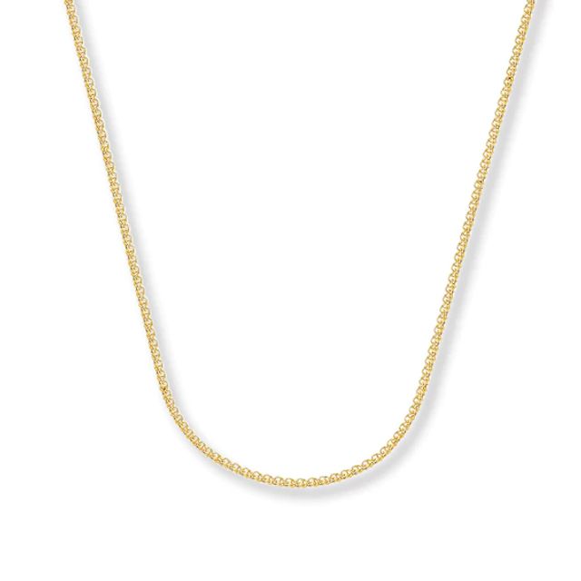 Solid Wheat Chain Necklace 14K Gold 24