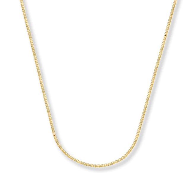 Solid Wheat Chain Necklace 14K Yellow Gold 16"