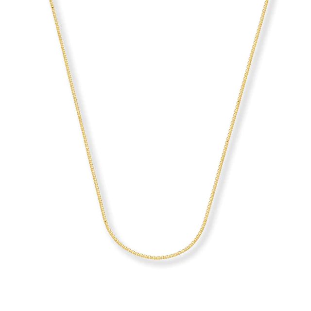 Solid Wheat Chain Necklace 14K Gold 16