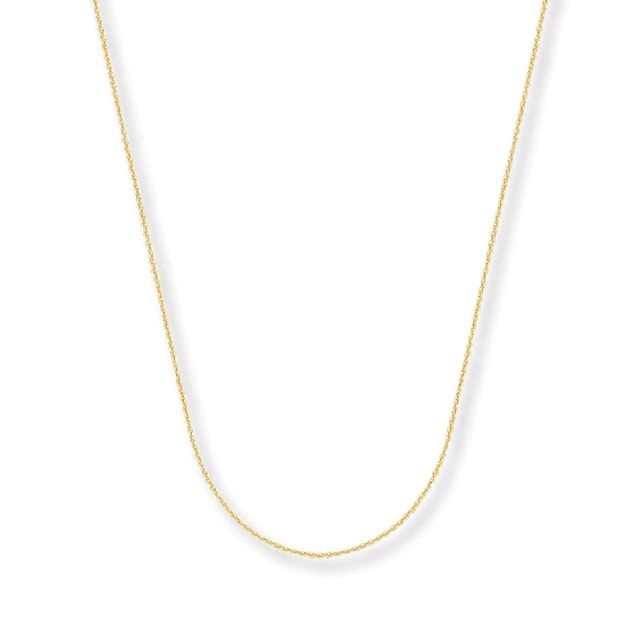 Solid Cable Chain Necklace 14K Gold 24
