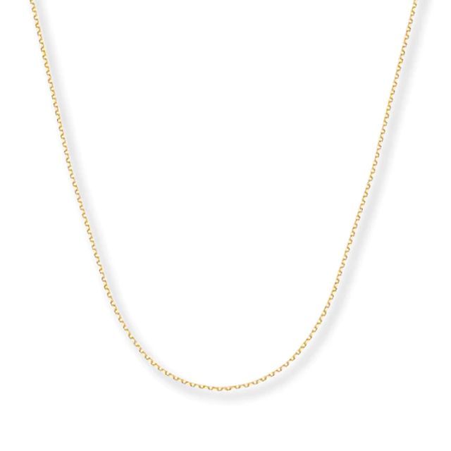 Solid Cable Chain Necklace 14K Gold 24