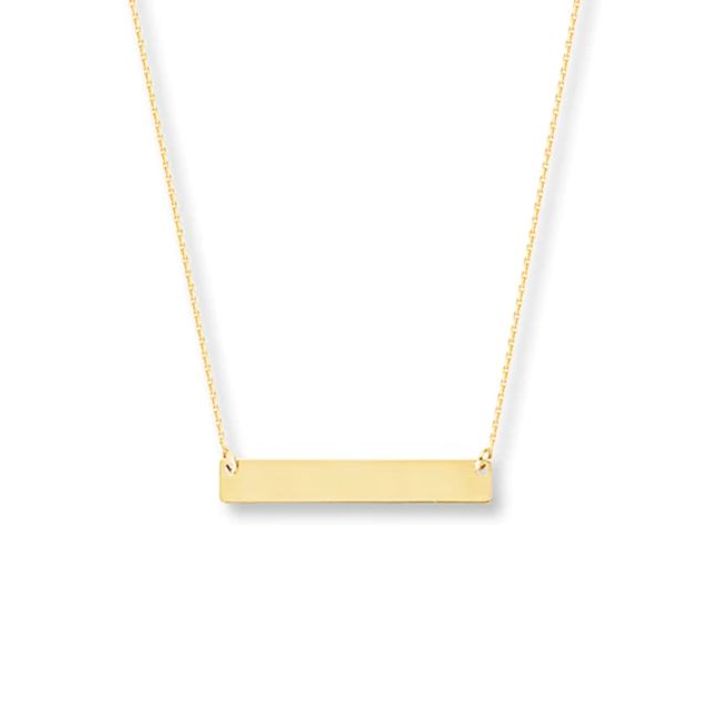 Bar Necklace 14K Yellow Gold 18"
