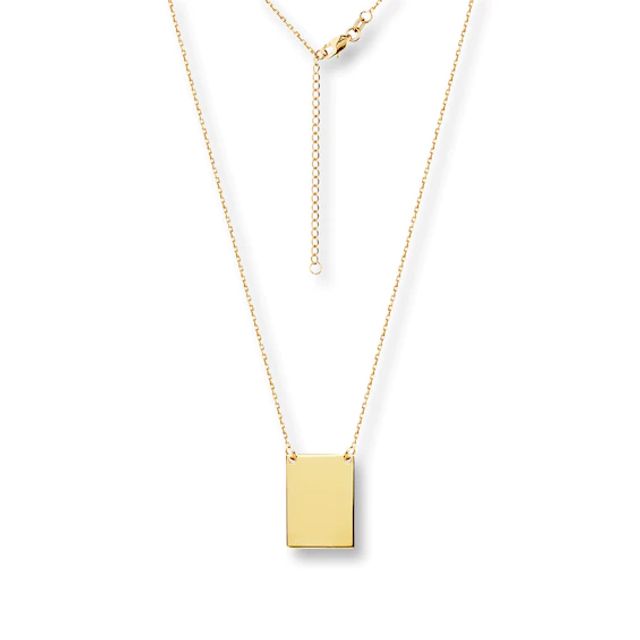 Rectangle Necklace 14K Yellow Gold 18"