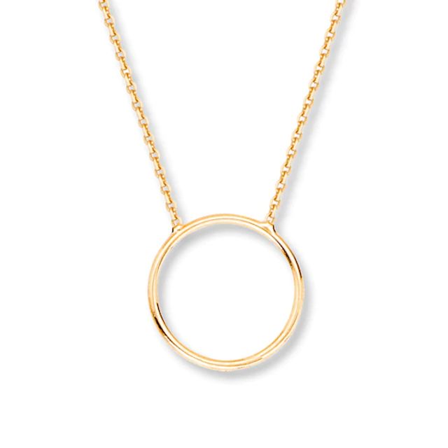 Circle Necklace 14K Yellow Gold 18"