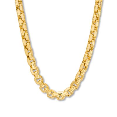 Solid Box Chain Necklace 10K Yellow Gold 24"