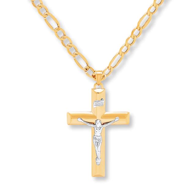 Crucifix Necklace 10K Yellow Gold 20"