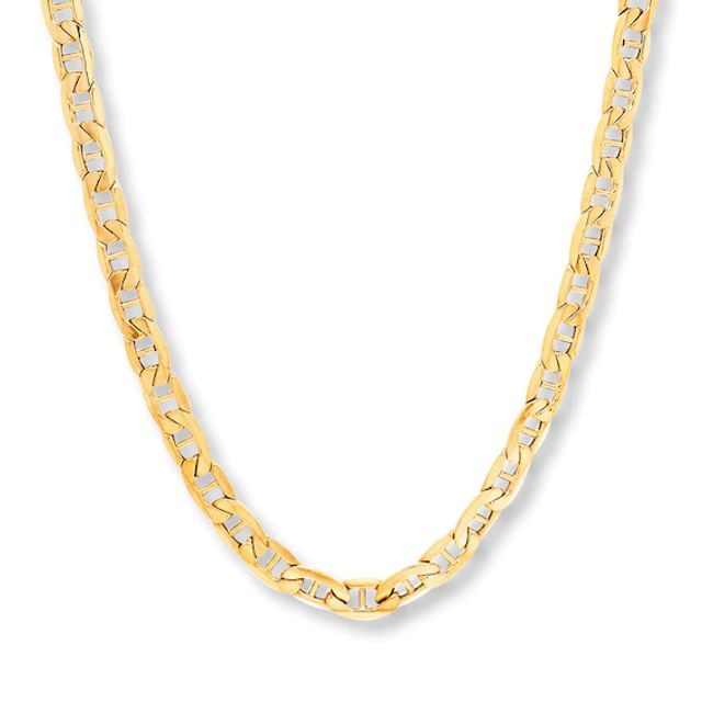 Solid Mariner Chain Necklace 10K Yellow Gold 20"