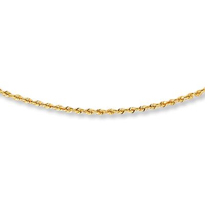 Solid Rope Chain Necklace 14K Yellow Gold 30"