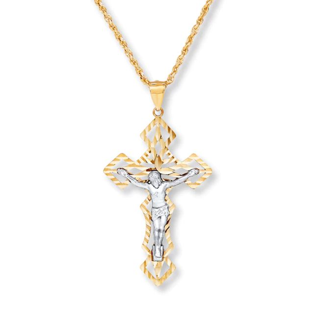 Crucifix Necklace 10K Yellow Gold 22"