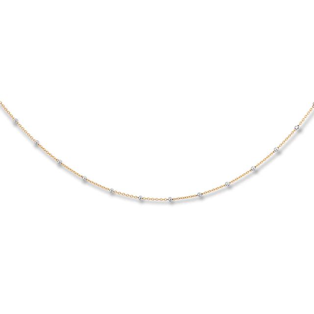 Station Choker Necklace 14K Two-Tone Gold 16"