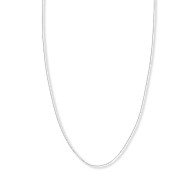 Hollow Snake Chain Necklace 14K White Gold 24"