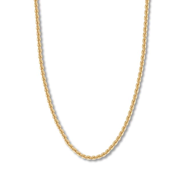 Hollow Rope Chain 14K Yellow Gold 22
