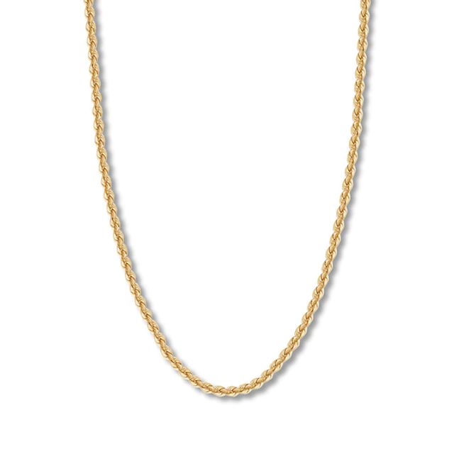 Hollow Rope Chain 14K Yellow Gold 24"