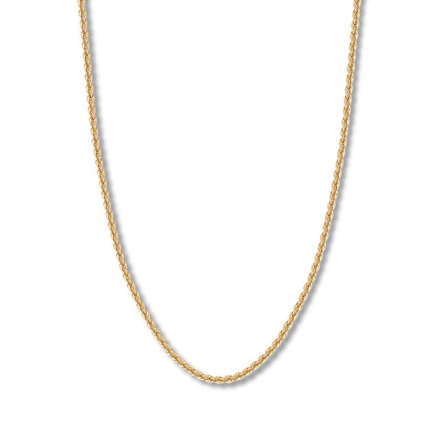 Hollow Rope Chain 14K Yellow Gold 24"