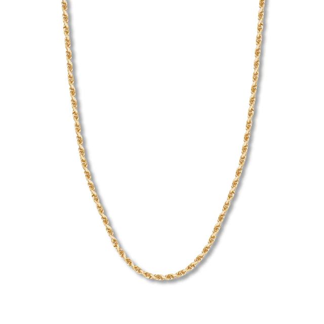 Textured Solid Rope Chain 14K Gold 24