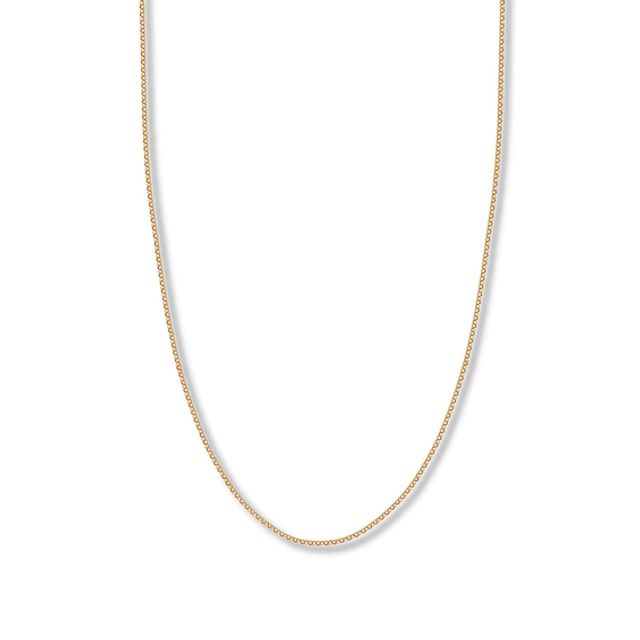 18" Hollow Rolo Chain Necklace 14K Yellow Gold Appx. 1.5mm