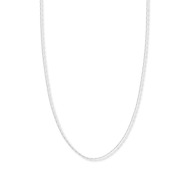 20" Solid Forzatina Chain Necklace 14K White Gold Appx. 1.45mm