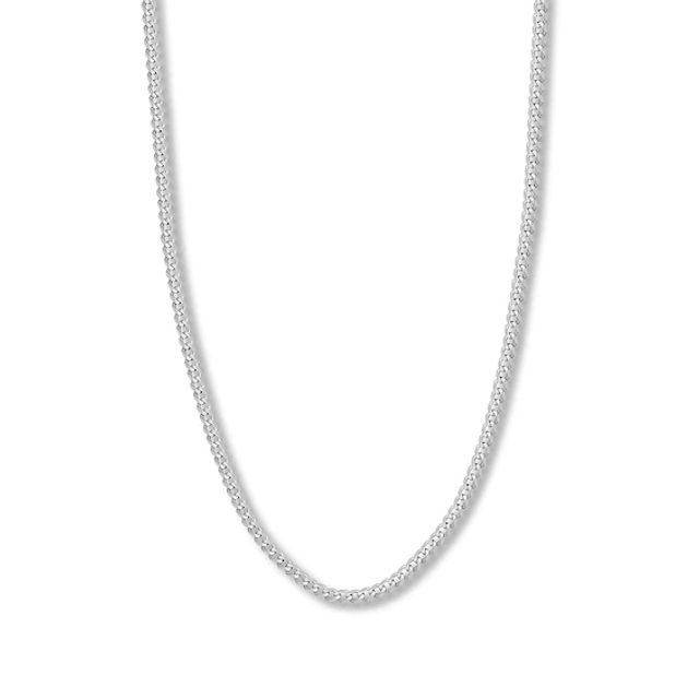 30" Solid Curb Chain 14K White Gold Appx. 4.4mm