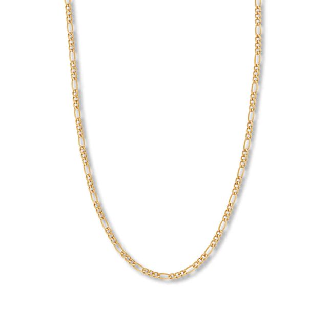 18" Solid Figaro Chain Necklace 14K Yellow Gold Appx. 3.9mm