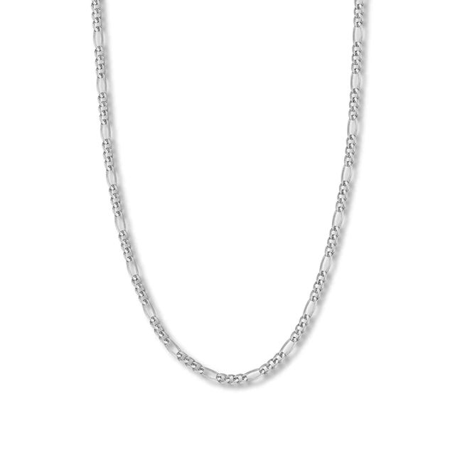 20" Solid Figaro Link Chain 14K White Gold Appx. 4.7mm