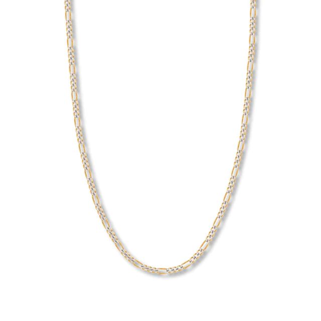 20" Solid Figaro Chain Necklace 14K Two-Tone Gold Appx. 3.9mm