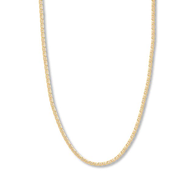 20" Solid Mariner Link Chain 14K Yellow Gold Appx. 3.7mm