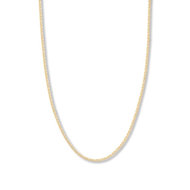 22" Solid Mariner Chain 14K Yellow Gold 2.25mm