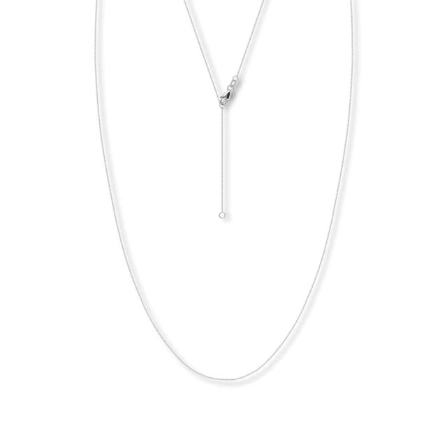 16" Adjustable Solid Box Chain 14K White Gold Appx. .66mm