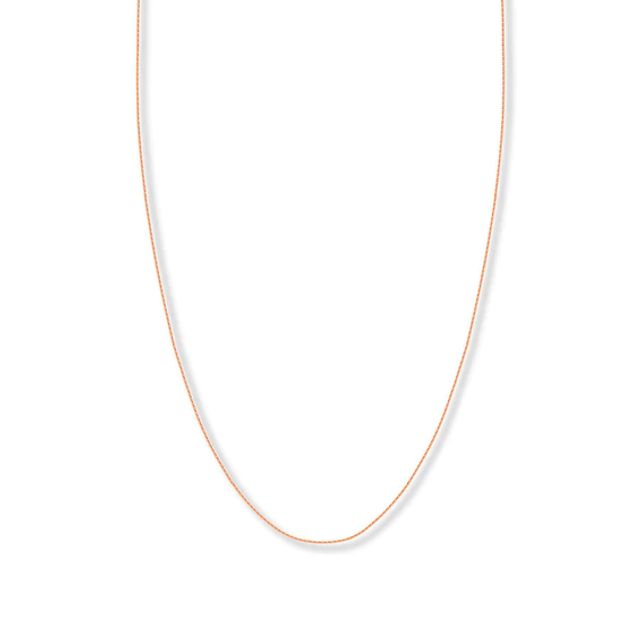 Adjustable 22" Solid Square Wheat Chain 14K Rose Gold Appx. 1mm