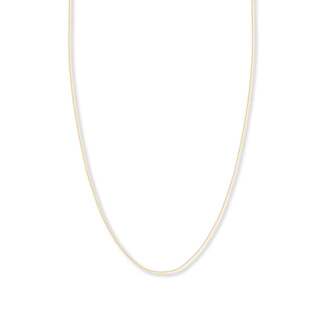 Adjustable 22" Solid Square Wheat Chain 14K Yellow Gold Appx. 85mm