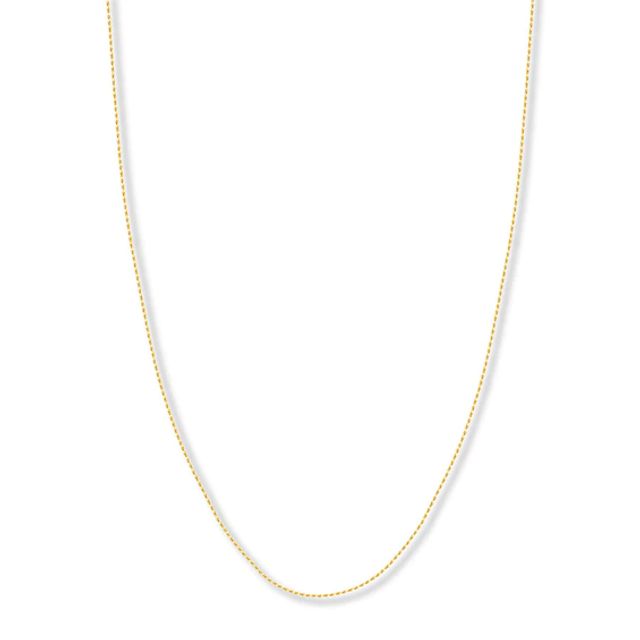 Adjustable 22" Solid Rope Chain 14K Yellow Gold Appx. 1.05mm