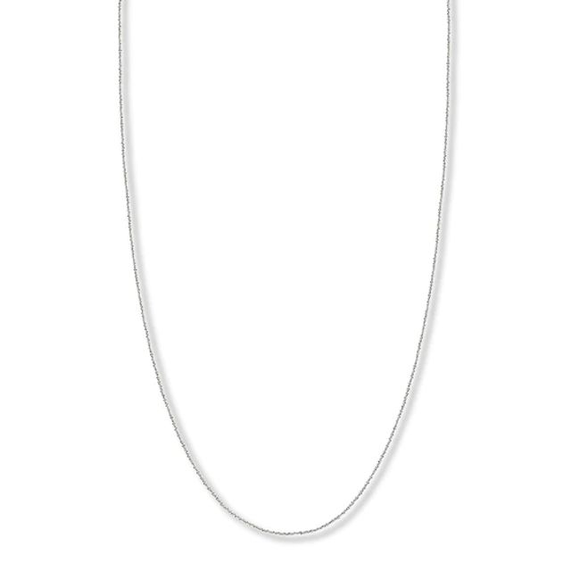 Adjustable 22" Solid Sparkling Chain 14K White Gold Appx. 1.15mm