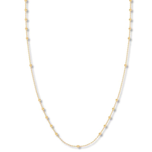 Solid Box Chain Necklace 14K Yellow Gold 24