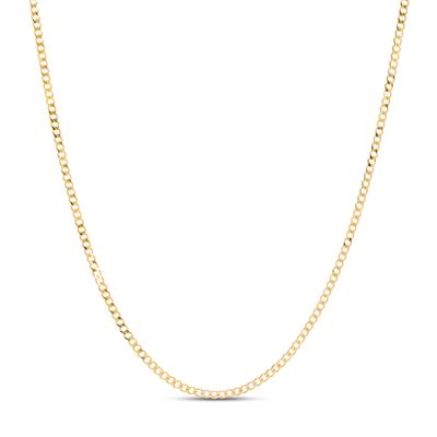 Curb Chain Necklace 2.7mm Solid 14K Yellow Gold 16"