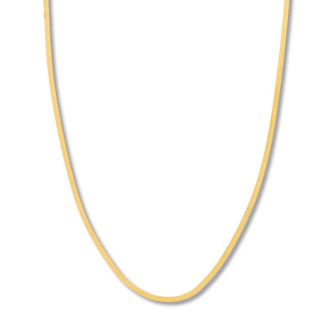 18 Solid Herringbone Chain Necklace 14K Yellow Gold Appx. 2.7mm
