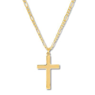 Cross Necklace 10K Yellow Gold 22"