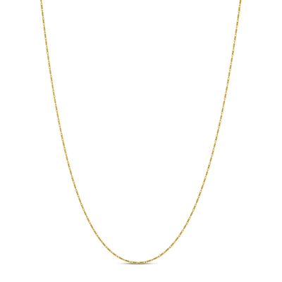 Solid Link Chain Necklace 14K Yellow Gold 18"