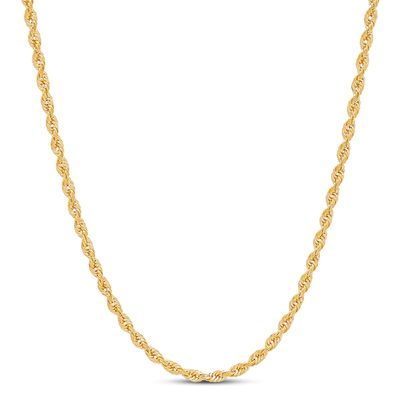 Rope Chain Solid 10K Yellow Gold 20"
