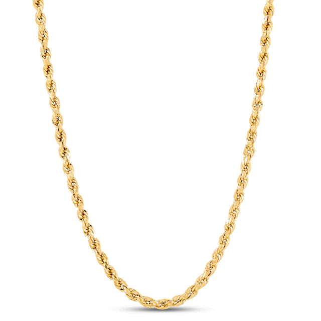 Hollow Rope Chain 2.9-3.0mm 14K Yellow Gold 18"