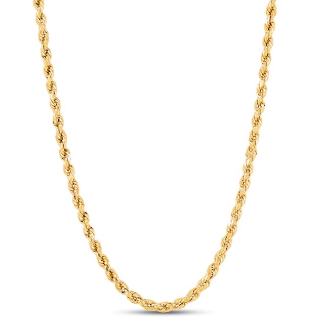 Hollow Rope Chain 2.9-3.0mm 14K Yellow Gold 20"